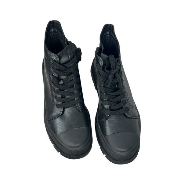 Milocaca Black Lace Up High-Top Side Zip Platform Sneaker Boots Size 11 NWOT - Picture 6 of 16